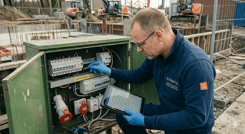 Werfkast keuring op bouwwerf